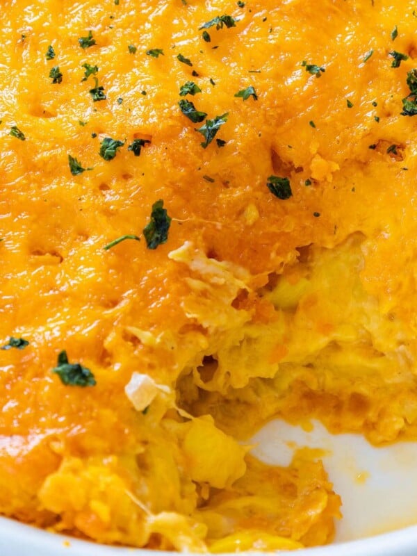 A cheesy chicken casserole.