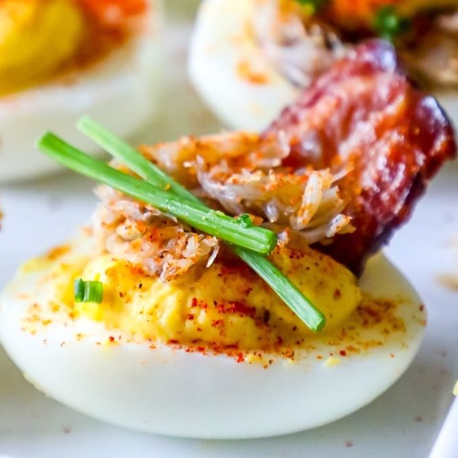 Bacon deviled eggs.