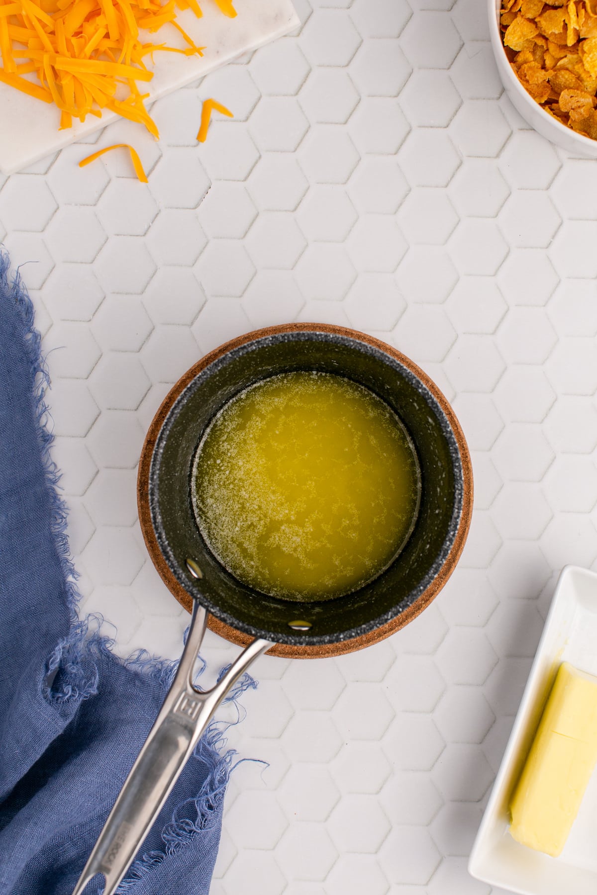 melted butter in a pan