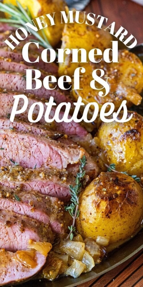 picture of corned beef on a platter with potatoes