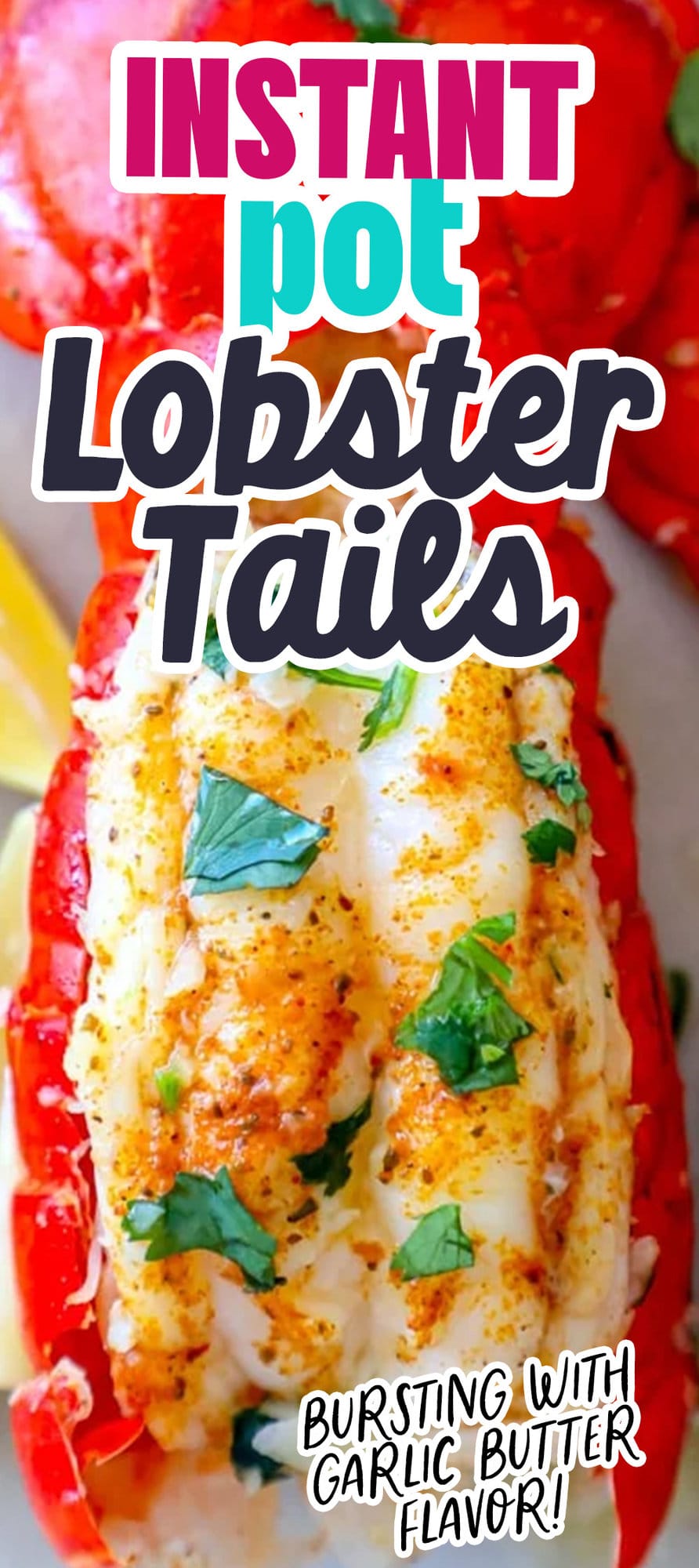 An image of instant pot lobster tails with the text Best Easy Instant Pot Lobster Tails.