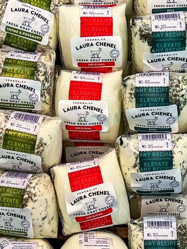 picture of goat cheese balls in display case