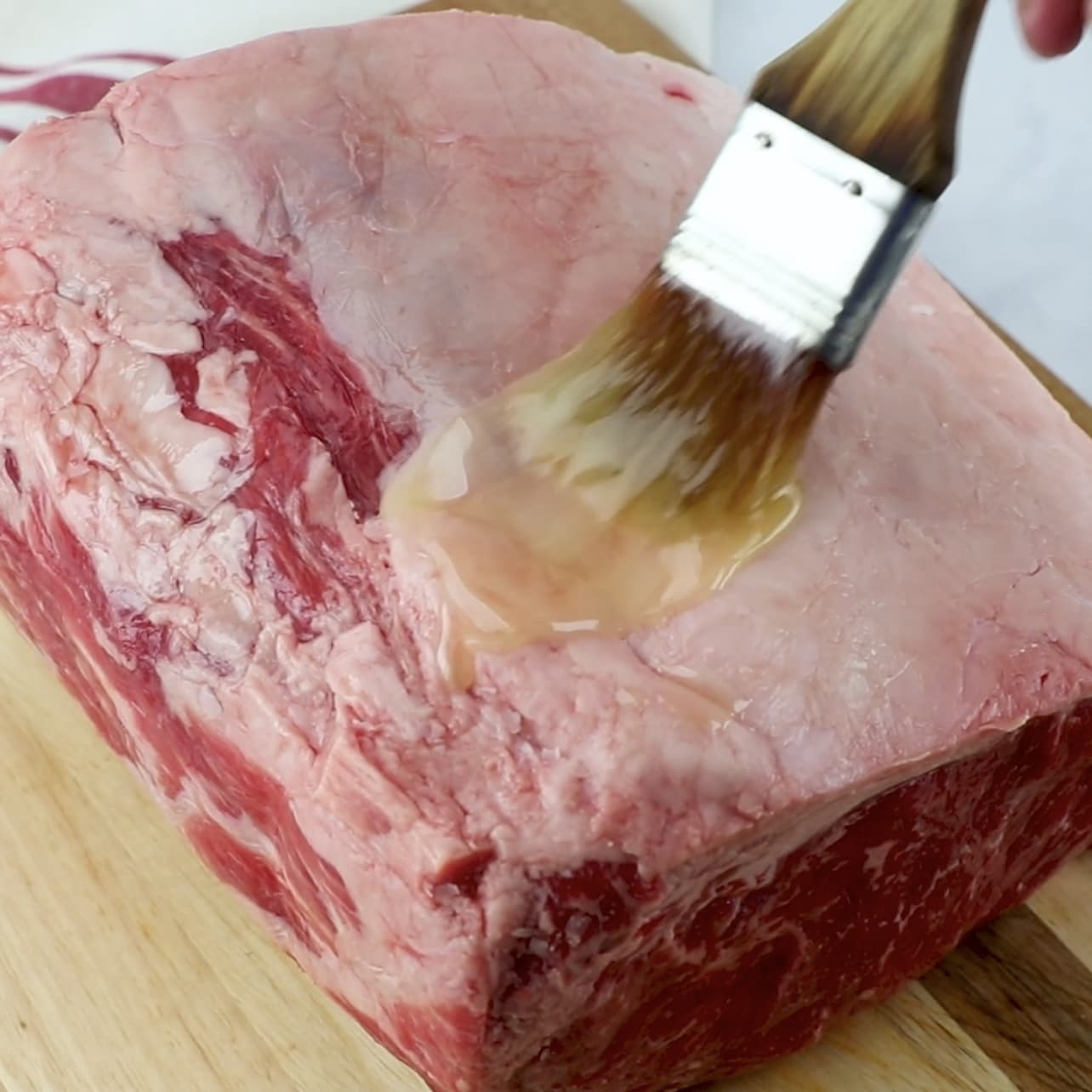 brush with butter basting ribeye roast