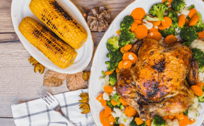 Barbecue Chicken with Succotash