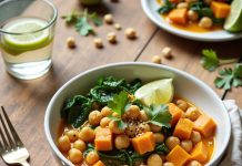 Chickpea & Sweet Potato Coconut Curry (GF + DF)